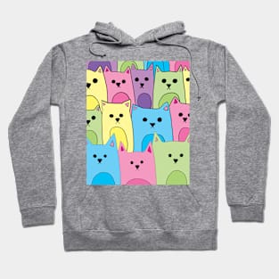 Pastel Group of Cats Hoodie